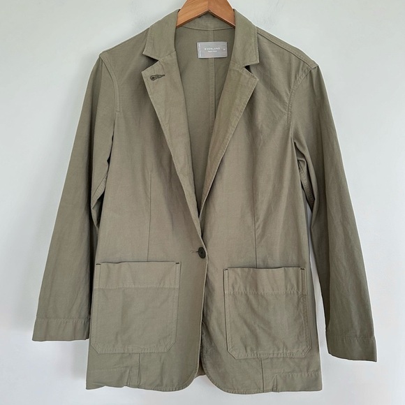 Everlane Utility Organic Cotton One Button Blazer Jacket Size XS - Picture 2 of 14
